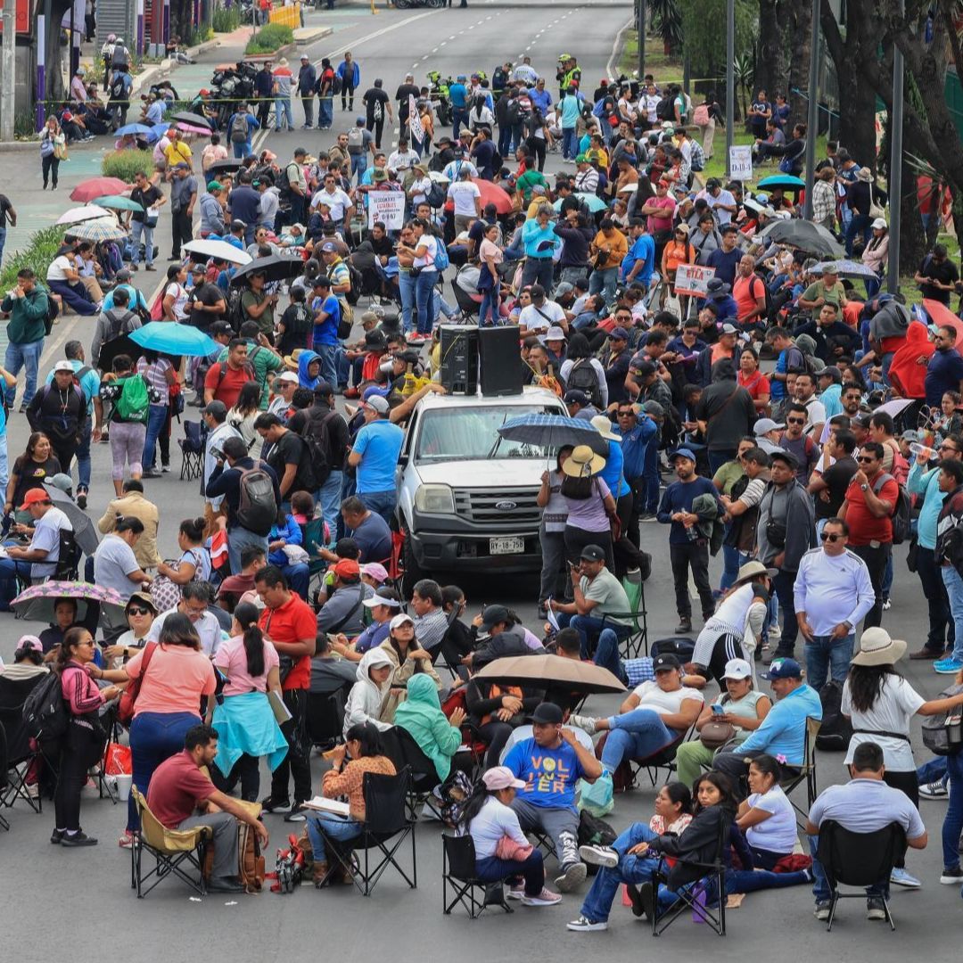 Bloqueo en Calzada de Tlalpan en la Ciudad de México.